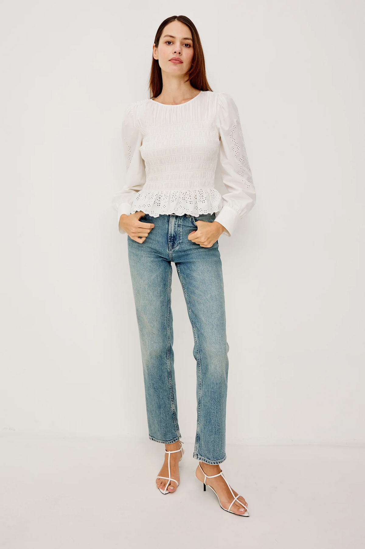 Tabi Top - White Embroidery