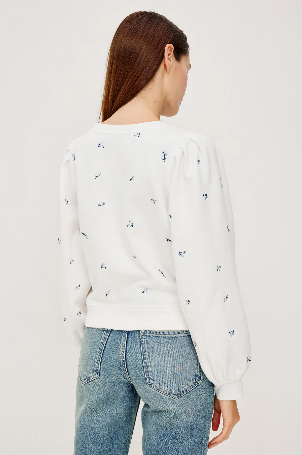 Tiffany Sweatshirt - Embroidered Blue Iris