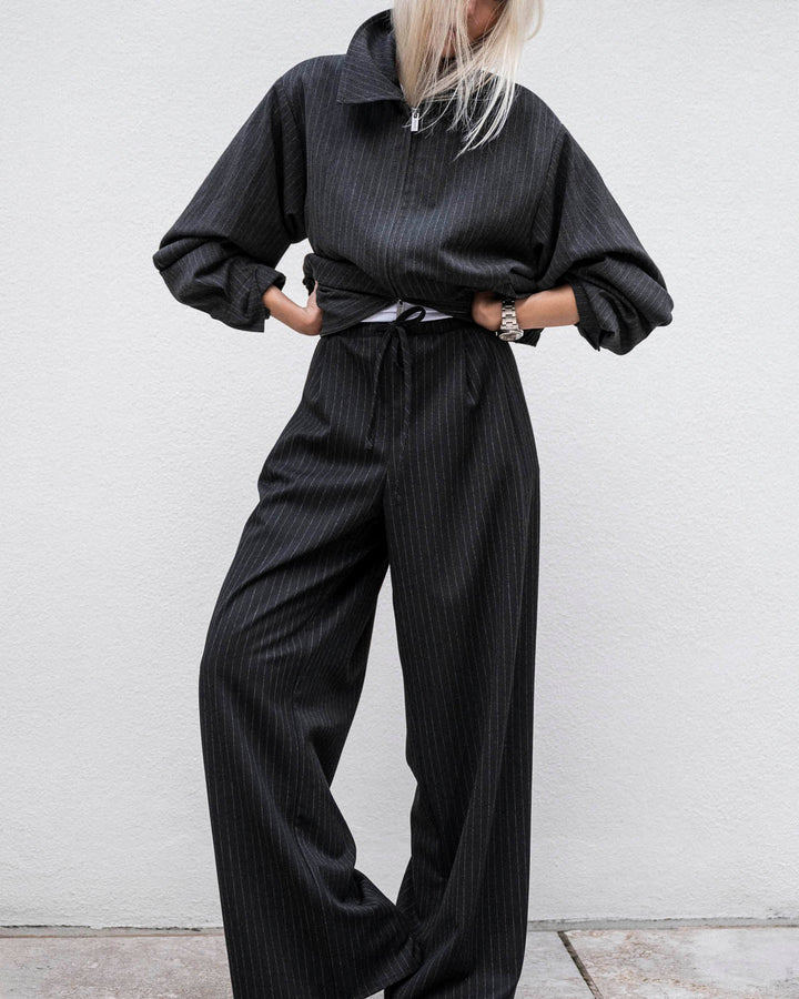 Blake Jacket - Charcoal Pinstripe