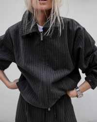 Blake Jacket - Charcoal Pinstripe