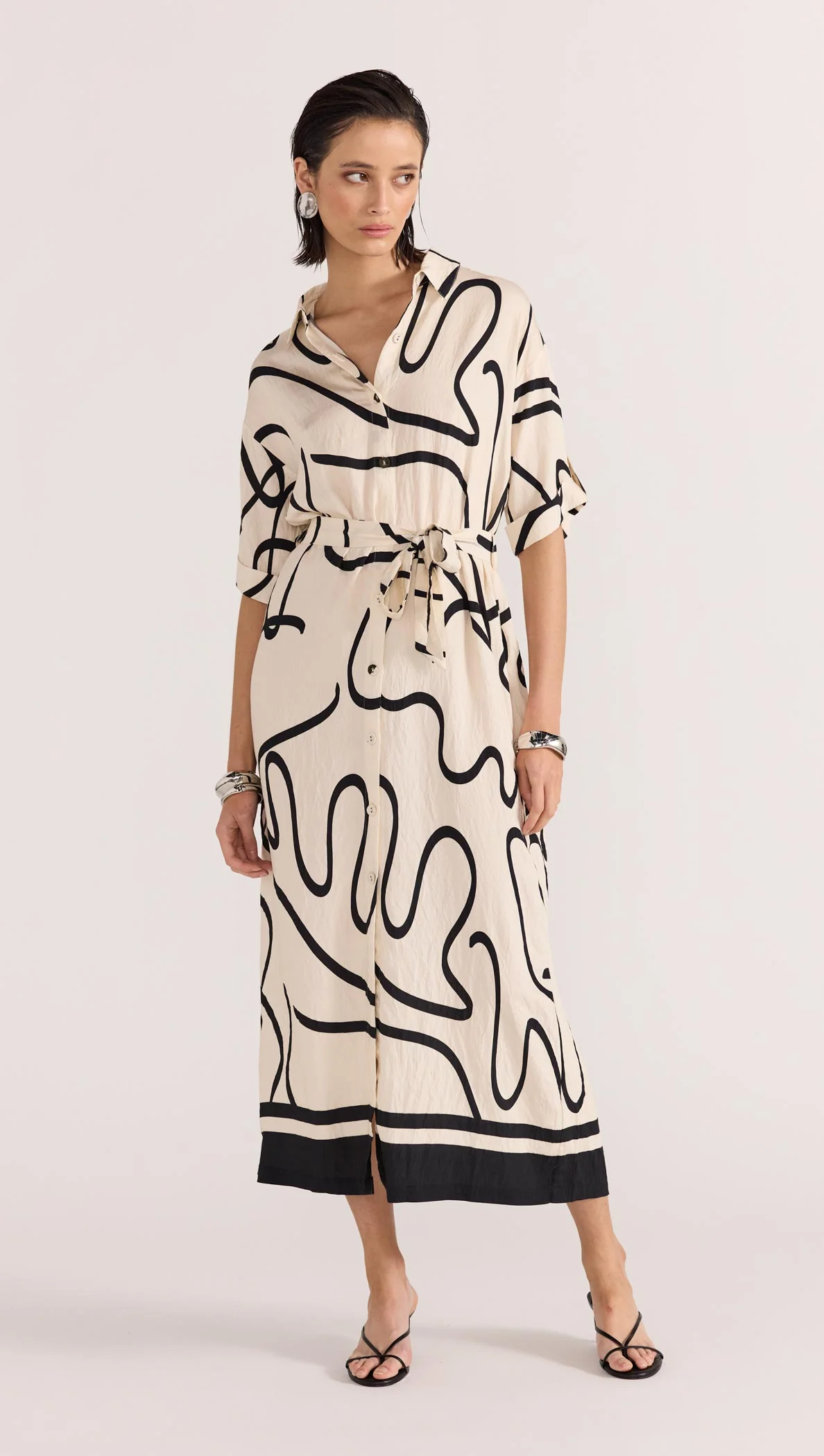 Zenith Midi Shirtdress - Abstract