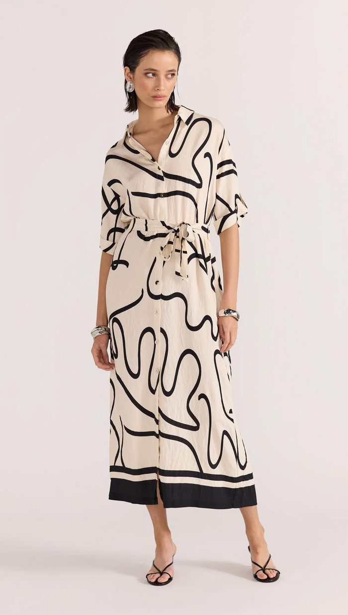 Zenith Midi Shirtdress - Abstract