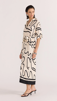 Zenith Midi Shirtdress - Abstract