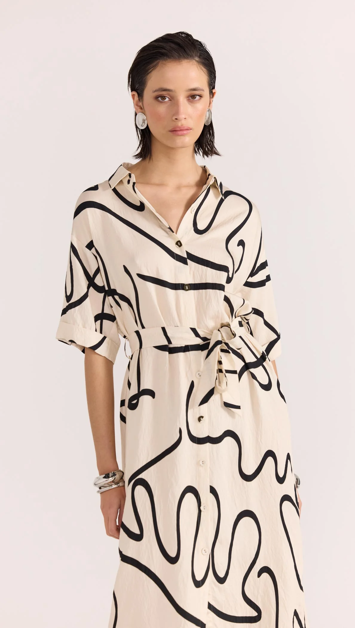 Zenith Midi Shirtdress - Abstract