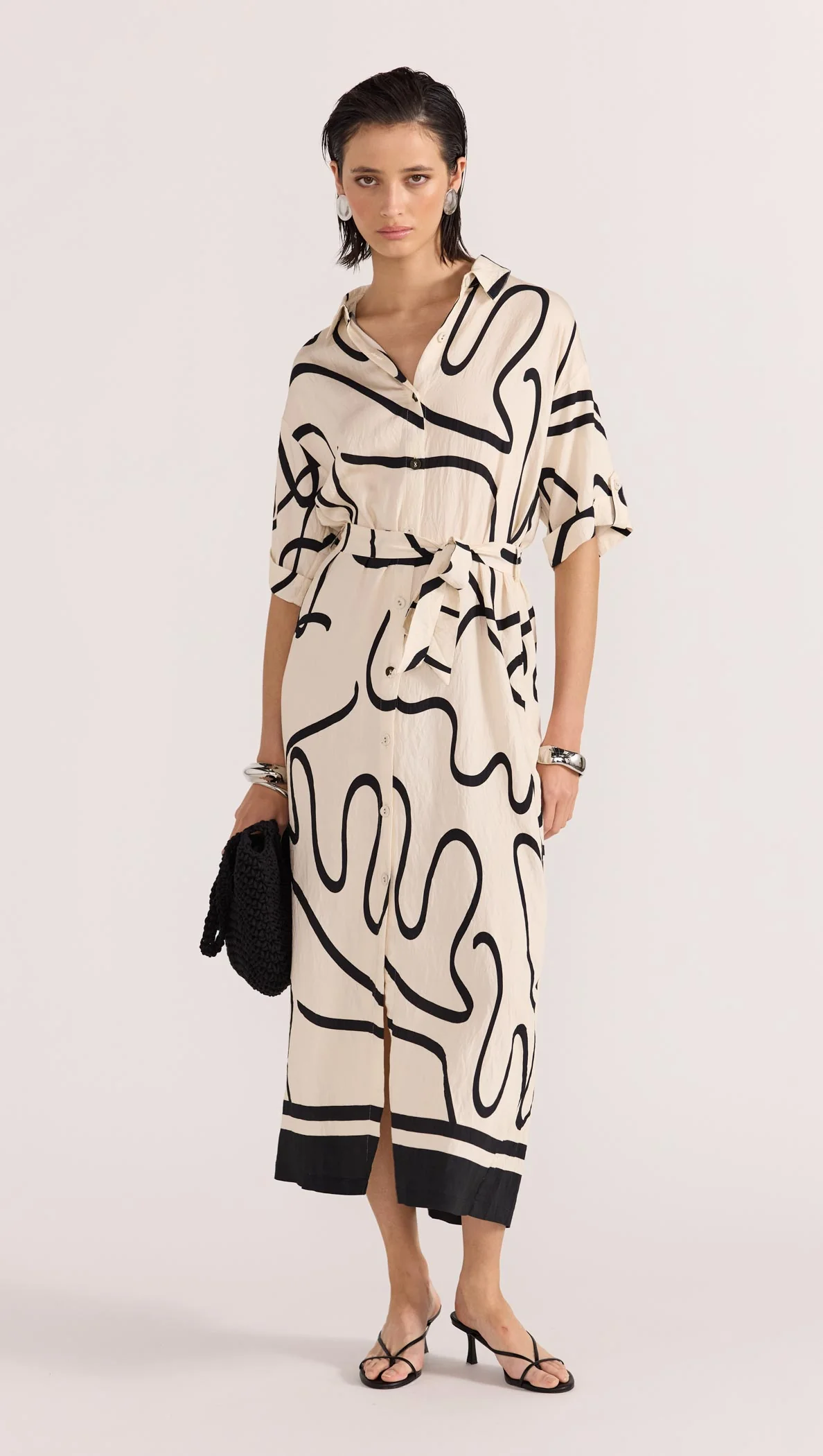 Zenith Midi Shirtdress - Abstract