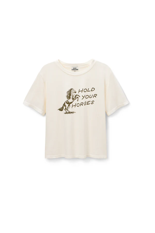 Hold Your Horses Tee - Off White