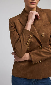 Arielle Vegan Suede Blazer - Caramel