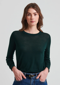 Merino Wool Classic Crewneck - Forest Night