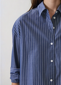 Cotton Boxy Shirt - Washed Navy
