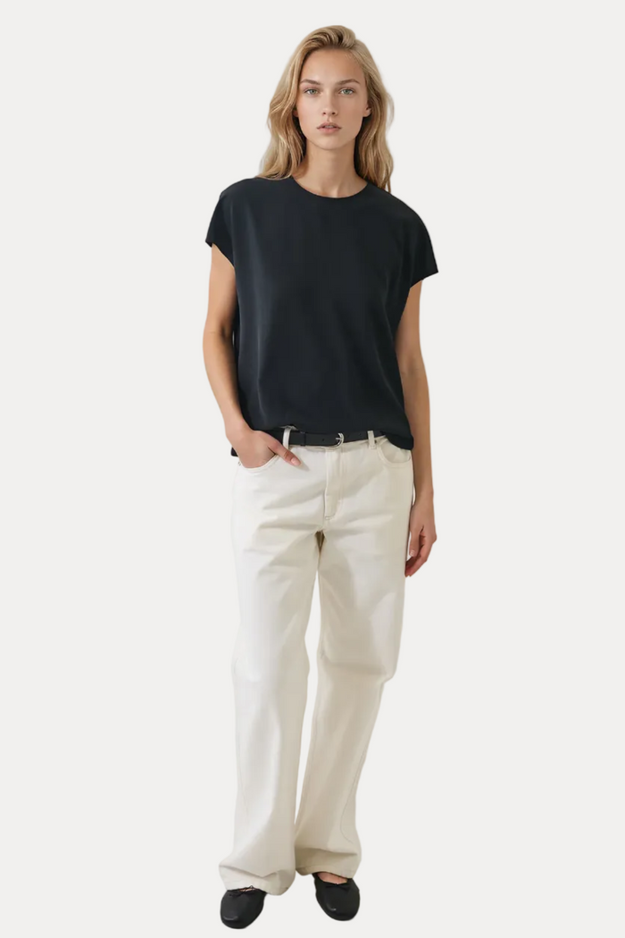 Silk Dolman Crewneck - Black