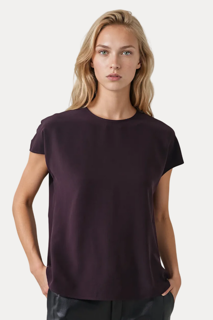 Silk Dolman Crewneck - Bordeaux