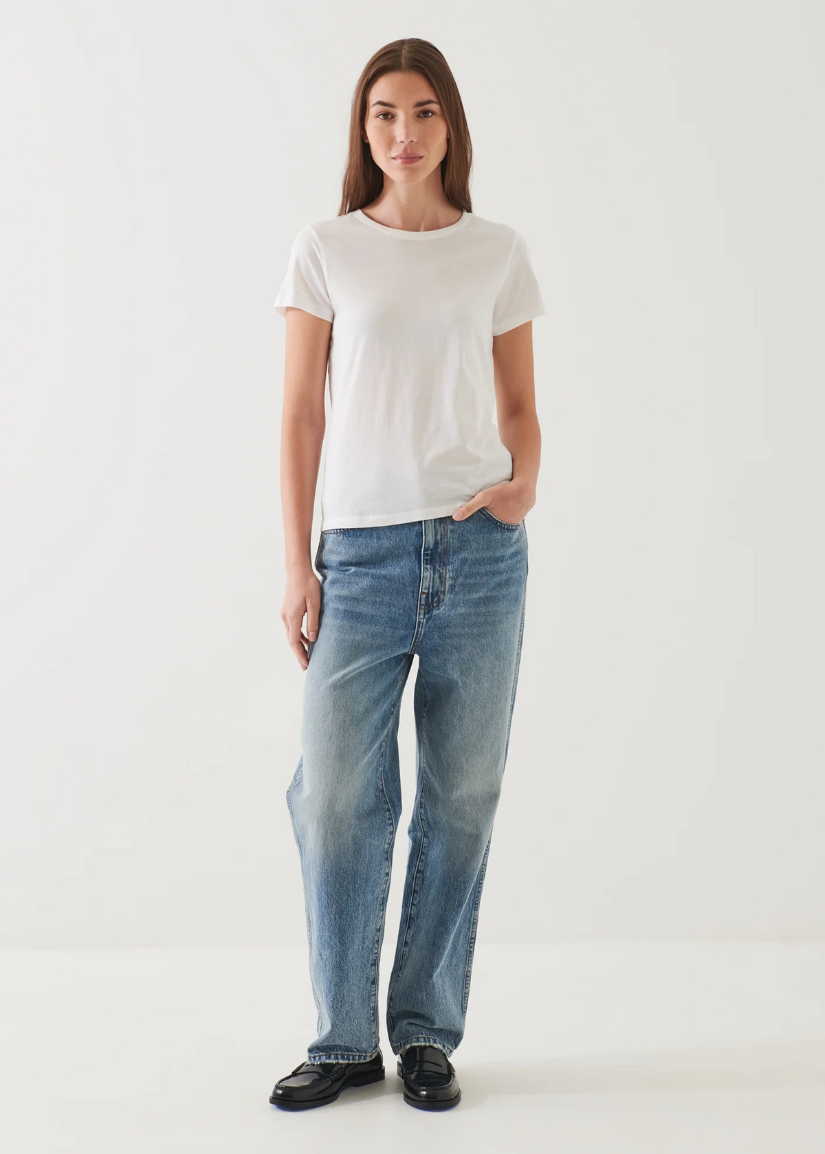 SS Pima Classic Fit Crew - White