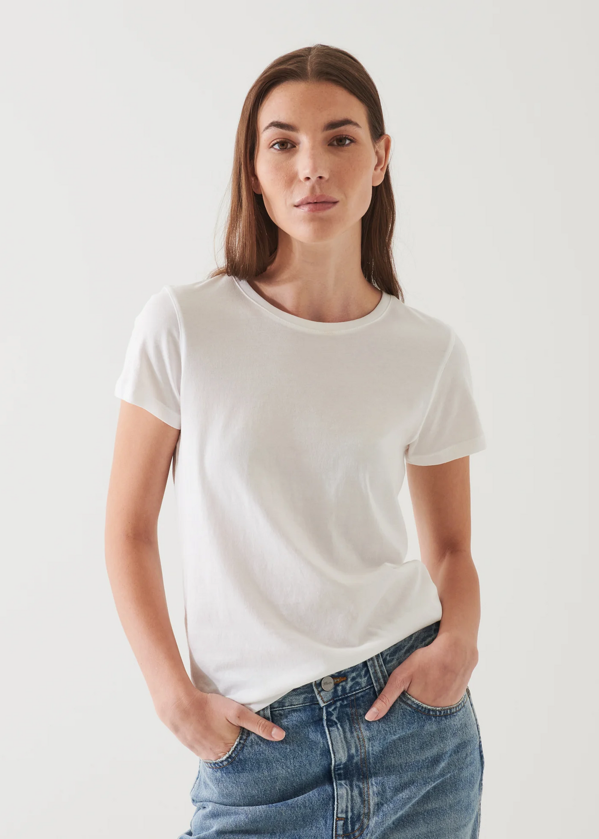 SS Pima Classic Fit Crew - White