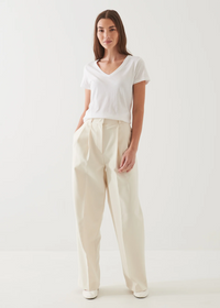 SS Pima Classic Fit VNeck- White