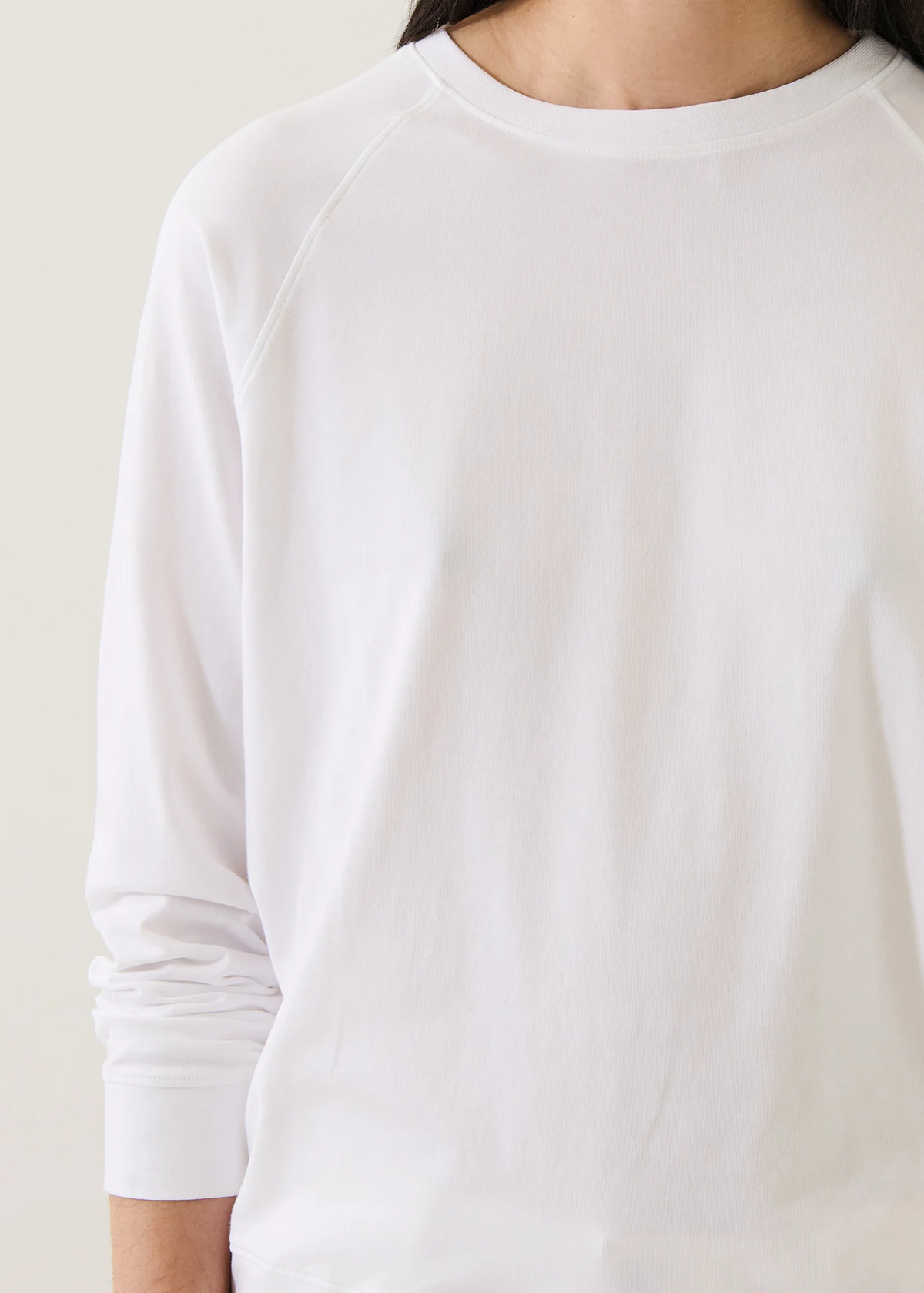 Pima Cotton Stretch Oversized Sweatshirt - White