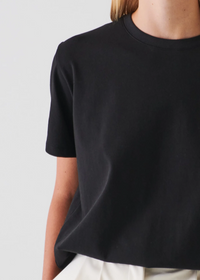 Iconic Pima Cotton Stretch Boyfriend T-Shirt - Black