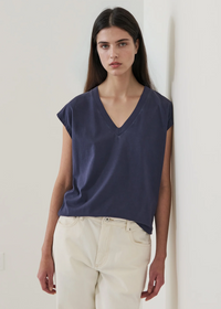 Sublime Reactive Pima Cotton Stretch Dolman V-Neck - Mood Indigo