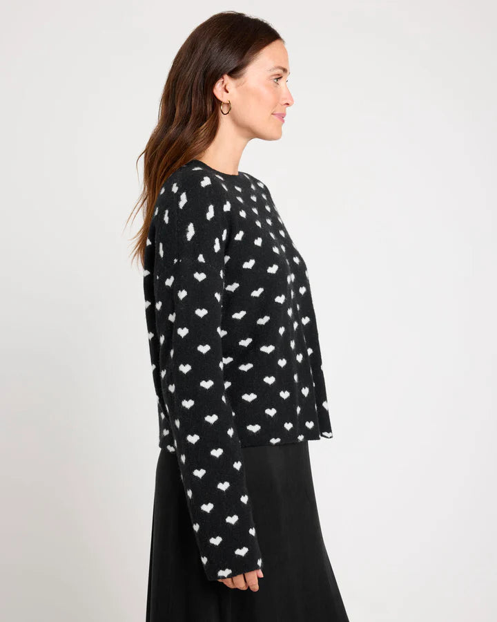 Lolly Hearts Sweater - Black/Snow Heather