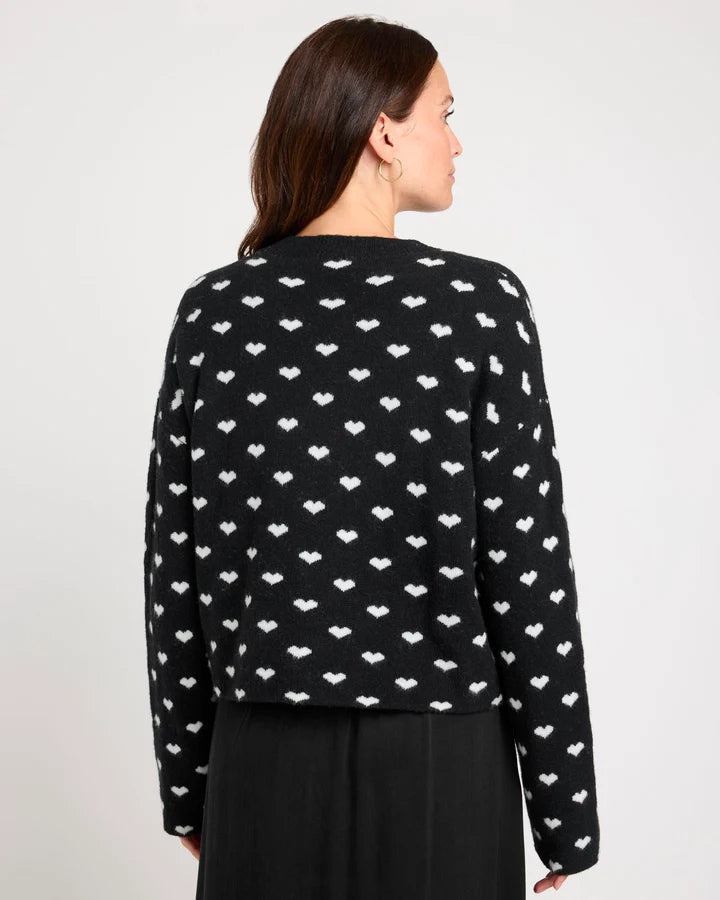 Lolly Hearts Sweater - Black/Snow Heather