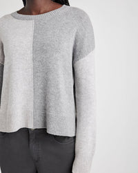 Amy Colorblock Sweater - Ice Heather Grey/Heather Fog