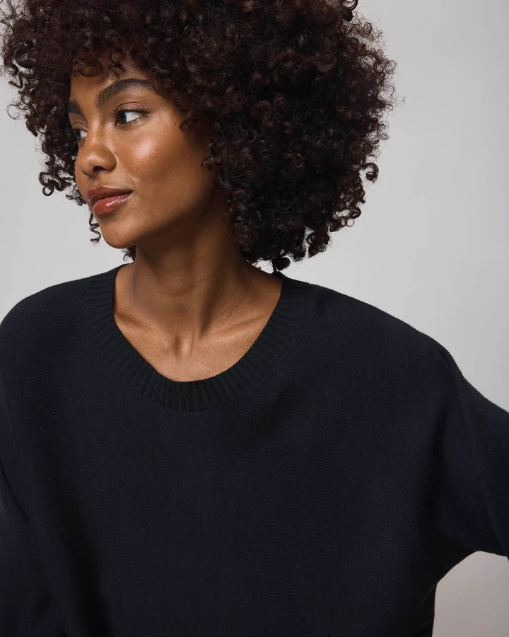 Georgie Cashblend Pullover - Black