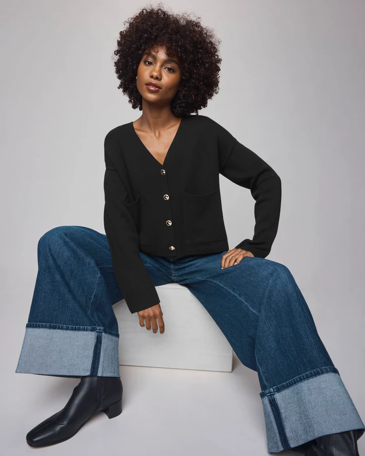 Libby Cropped Cardigan - Black