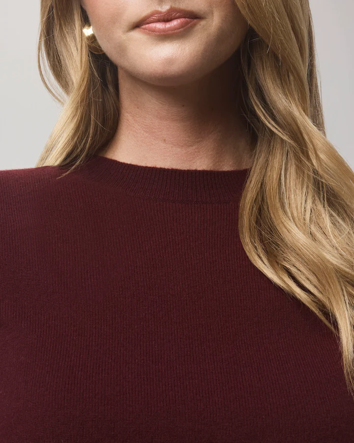 Tori Cashmere Crew Sweater - Rosewood