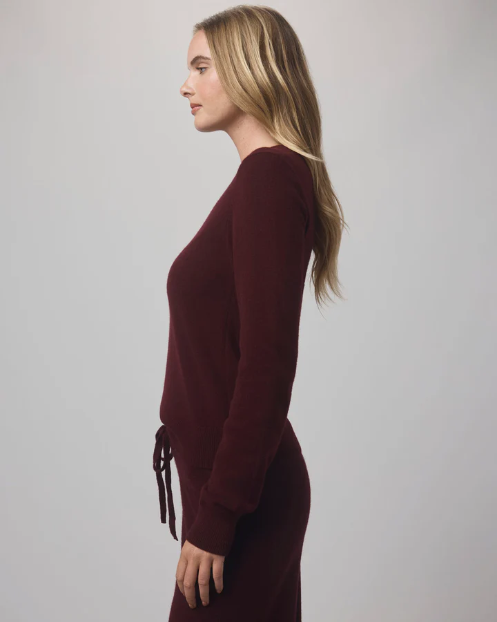 Tori Cashmere Crew Sweater - Rosewood