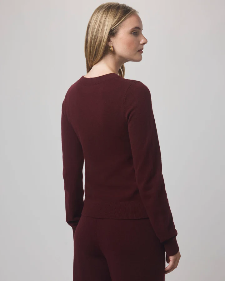 Tori Cashmere Crew Sweater - Rosewood