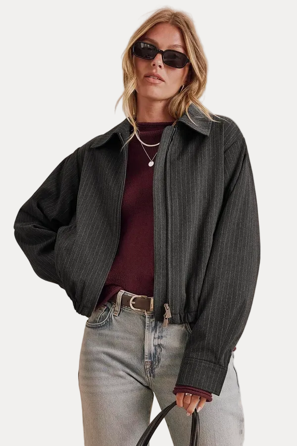 Blake Jacket - Charcoal Pinstripe
