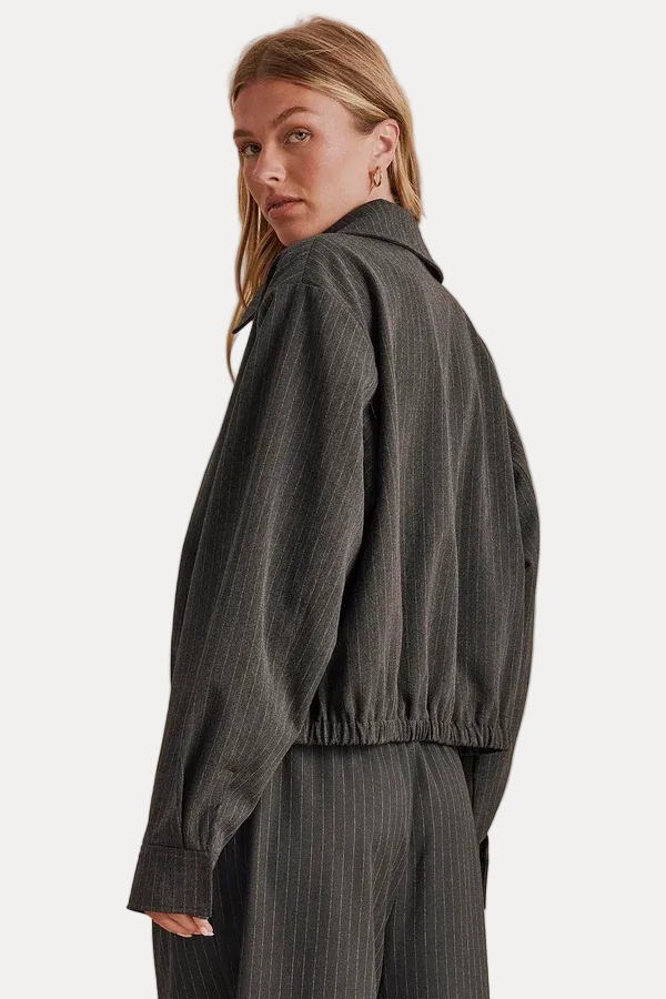 Blake Jacket - Charcoal Pinstripe