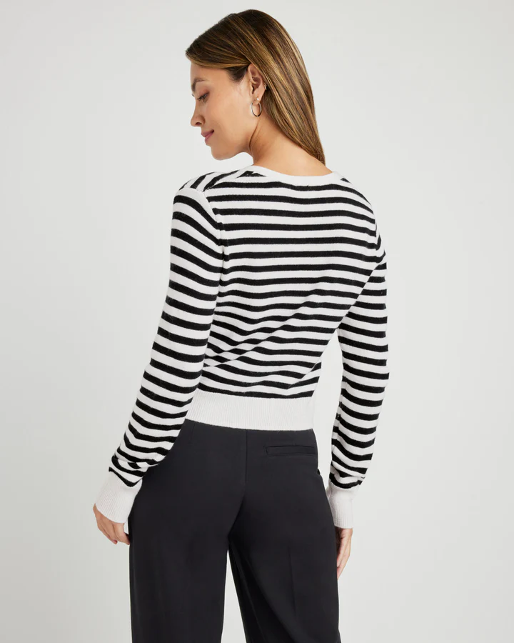 Santina Stripe Cardigan - Black