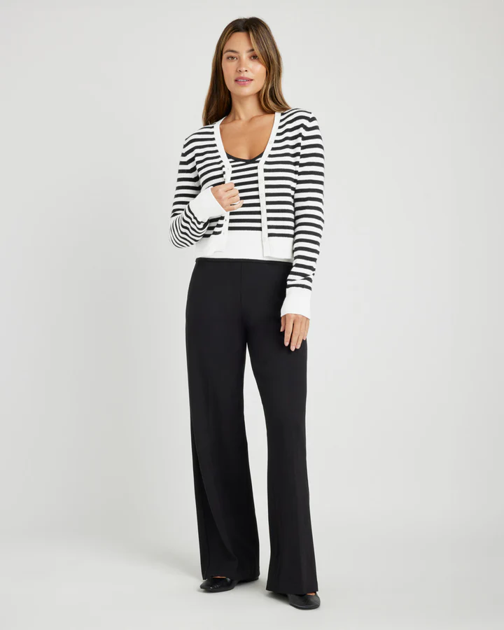 Santina Stripe Cardigan - Black