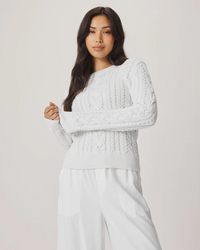 Annabella Cable Sweater - White