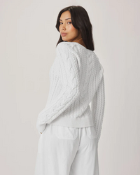 Annabella Cable Sweater - White