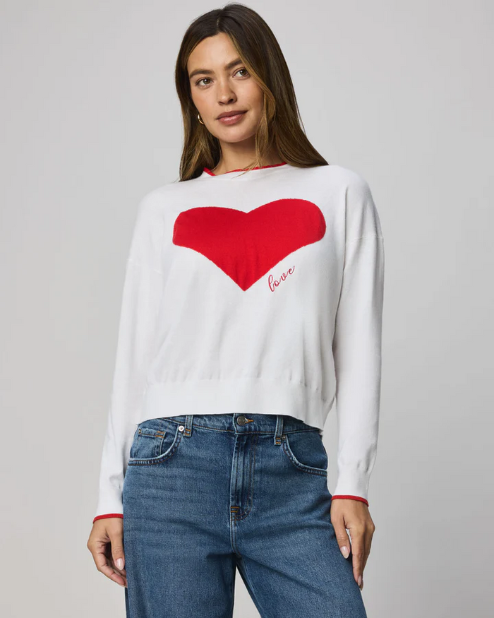 Leah Love Sweater - White/Rogue