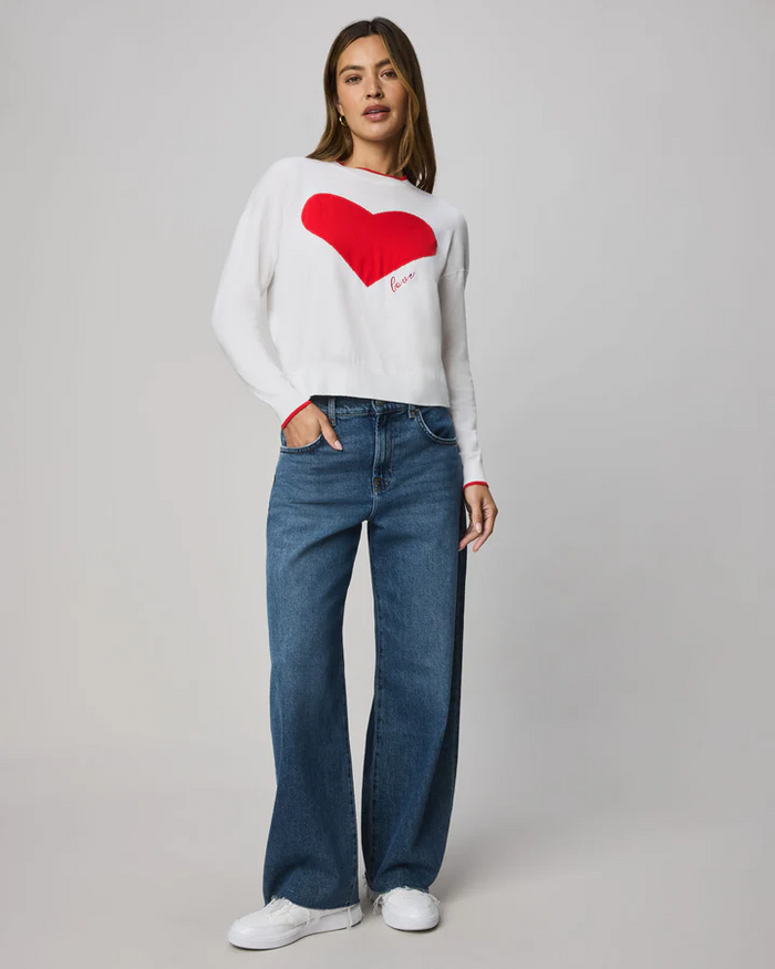 Leah Love Sweater - White/Rogue
