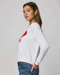 Leah Love Sweater - White/Rogue