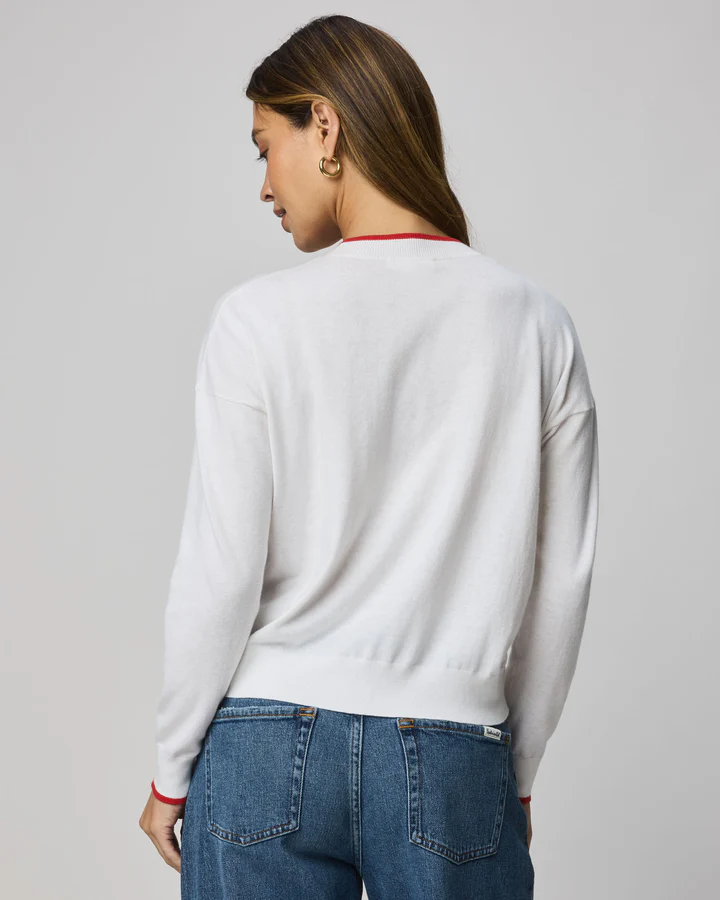 Leah Love Sweater - White/Rogue
