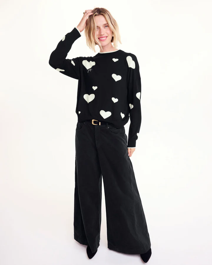 All The Love Sweater - Black/Pale Oak Heather