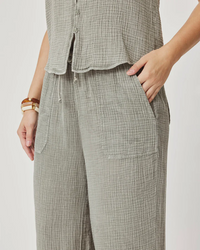 Ava Gauze Pant - Eucalyptus