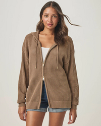 Nala Zip Up Sweater Hoodie - Pine Bark