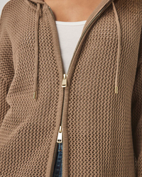 Nala Zip Up Sweater Hoodie - Pine Bark