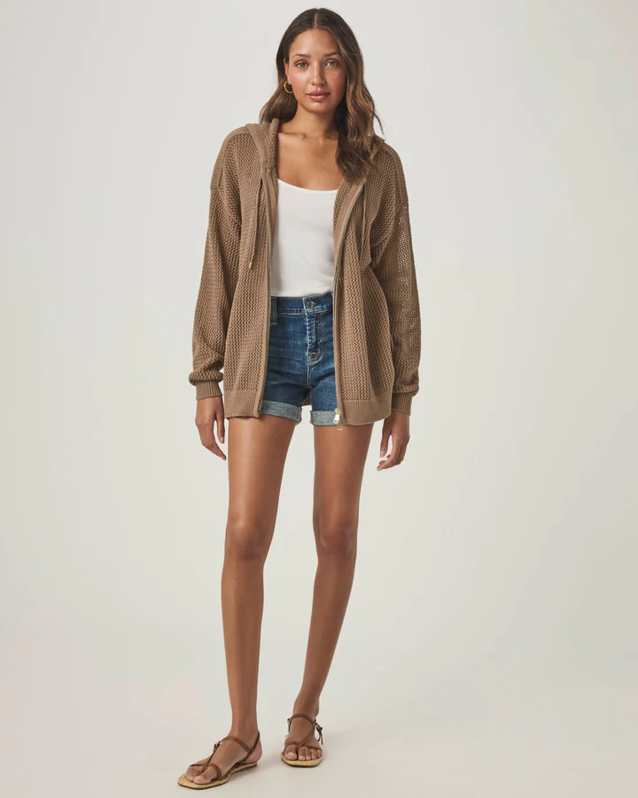 Nala Zip Up Sweater Hoodie - Pine Bark