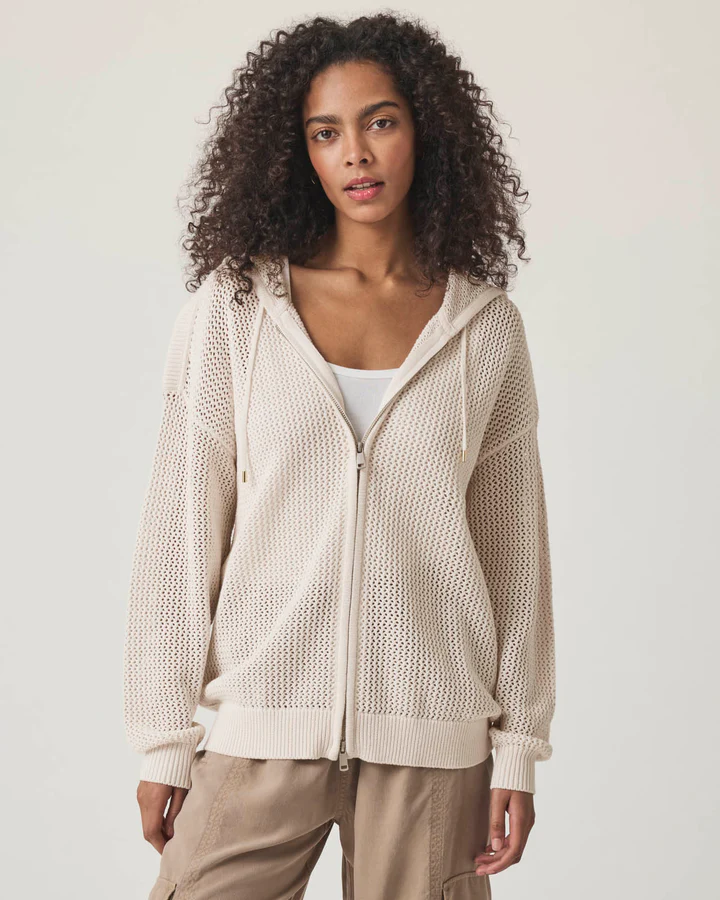 Nala Zip Up Sweater Hoodie - Moonstone