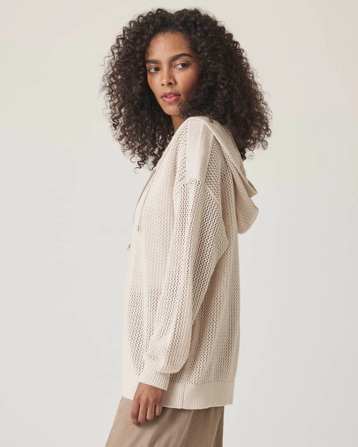 Nala Zip Up Sweater Hoodie - Moonstone