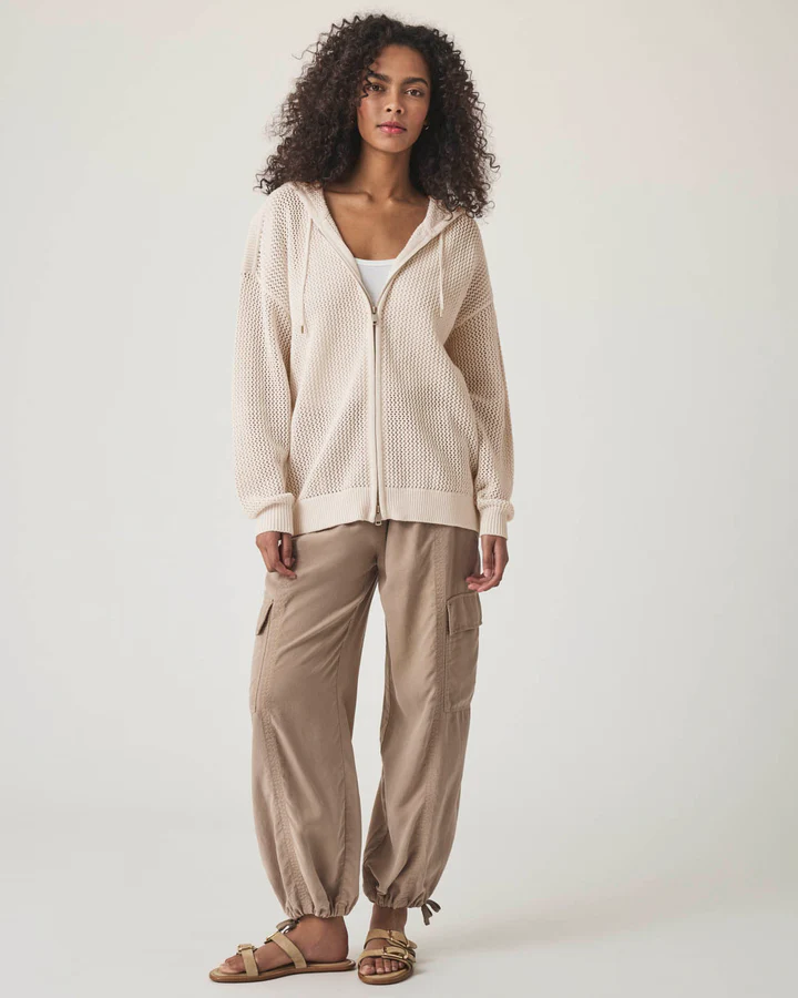 Nala Zip Up Sweater Hoodie - Moonstone