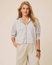 Kennedy Stripe Zip Up - Pale Oak/Eucalyptus
