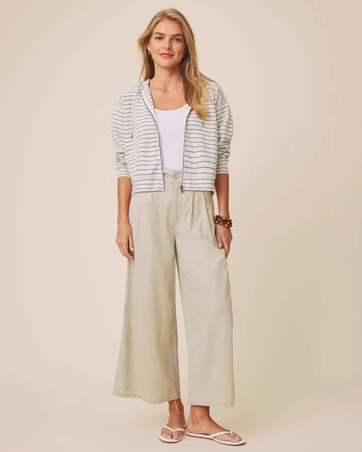 Kennedy Stripe Zip Up - Pale Oak/Eucalyptus