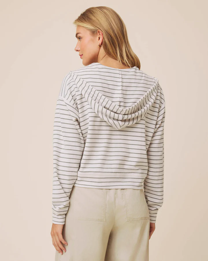 Kennedy Stripe Zip Up - Pale Oak/Eucalyptus